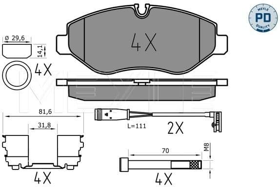 Brake Pad Set, disc brake MEYLE-PD: Advanced performance and design. 025 291 9220/PD