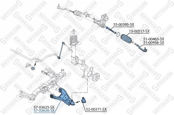 Control/Trailing Arm, wheel suspension 57-03626-SX - image 2