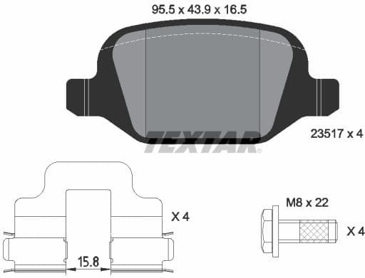 Brake Pad Set, disc brake 2351703