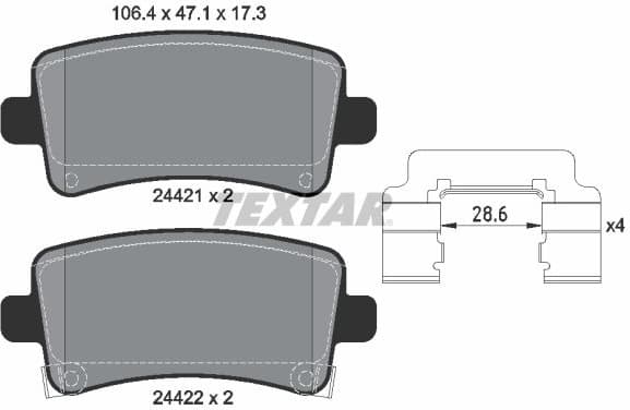 Brake Pad Set, disc brake Q+ 2442102