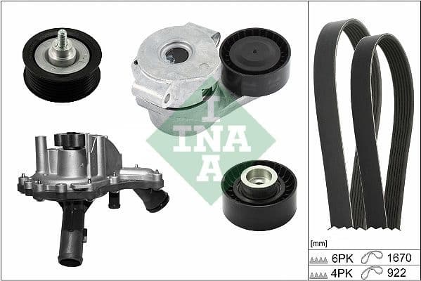 Water Pump + V-ribbed Belt Kit 529 0301 30
