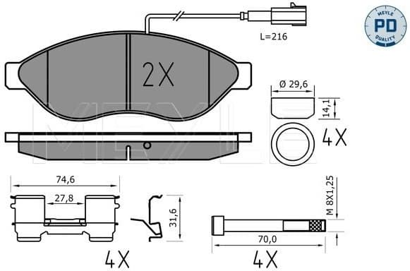 Brake Pad Set, disc brake MEYLE-PD: Advanced performance and design. 025 244 6819-1/PD