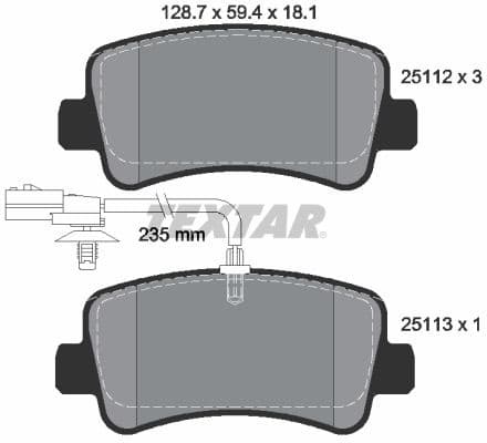 Brake Pad Set, disc brake Q+ 2511201