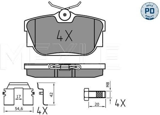 Brake Pad Set, disc brake MEYLE-PD: Advanced performance and design. 025 232 2417/PD