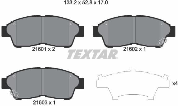 Brake Pad Set, disc brake 2160101