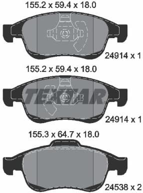 Brake Pad Set, disc brake Q+ 2491401