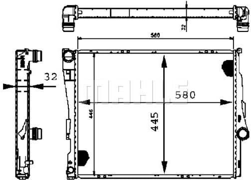 Radiator, engine cooling BEHR CR 455 000S - image 2