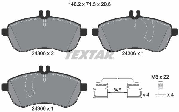 Brake Pad Set, disc brake Q+ 2430601