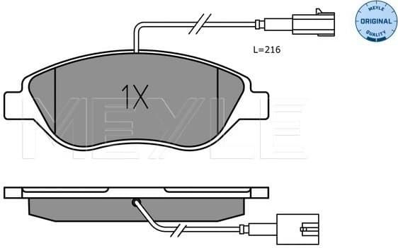 Brake Pad Set, disc brake MEYLE-ORIGINAL: True to OE. 025 237 1119
