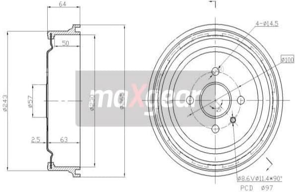 Brake Drum 19-0830 - image 2