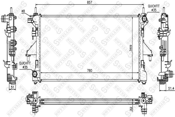 Radiator, engine cooling 10-25355-SX