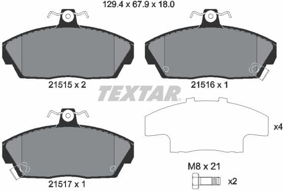 Brake Pad Set, disc brake 2151503