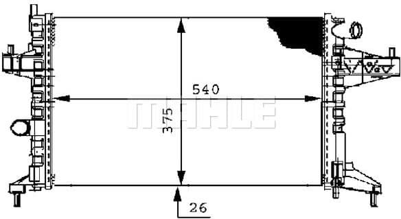 Radiator, engine cooling BEHR CR 389 000S