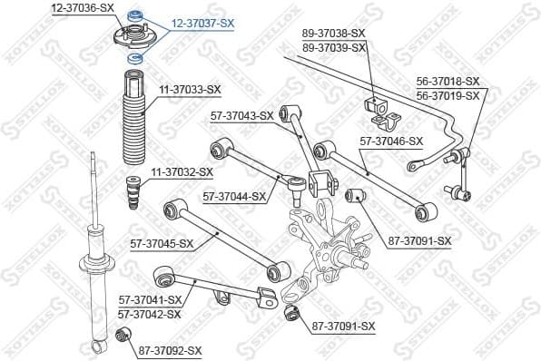 Rolling Bearing, suspension strut support mount 12-37037-SX