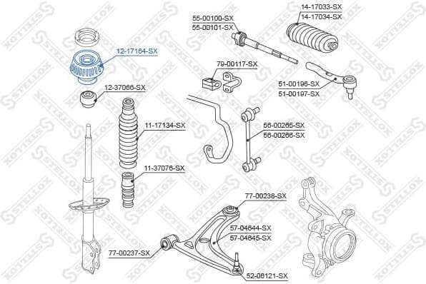 Suspension Strut Support Mount 12-17164-SX