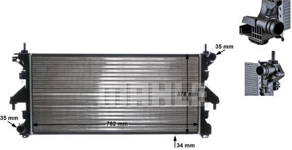 Radiator, engine cooling BEHR CR 886 000S