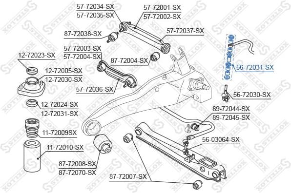 Mounting, stabiliser bar 56-72031-SX