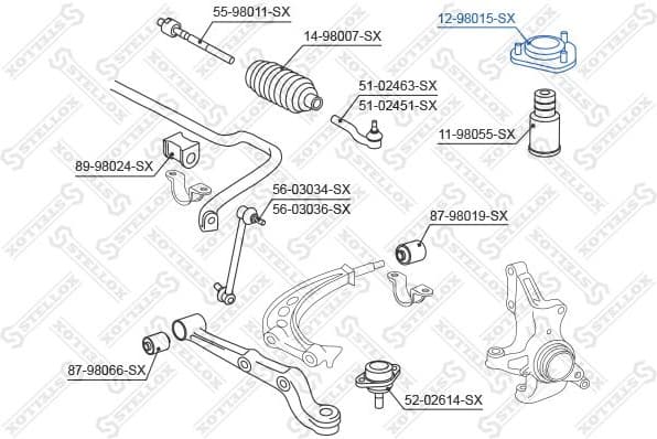 Suspension Strut Support Mount 12-98015-SX - image 2