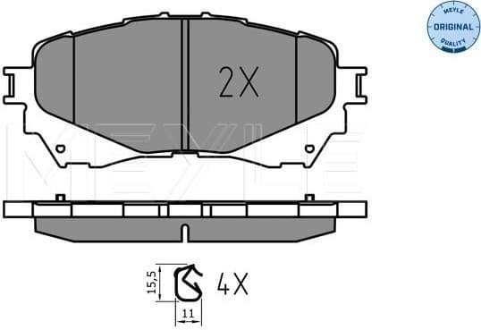 Brake Pad Set, disc brake MEYLE-ORIGINAL: True to OE. 025 257 2516 - image 2
