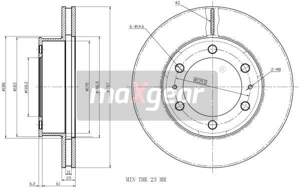 Brake Disc 19-2350 - image 2