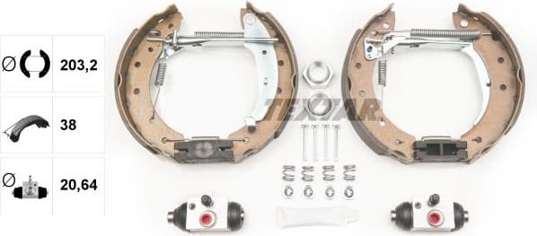 Brake Shoe Set Shoe Kit Pro 84048006