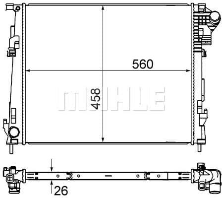 Radiator, engine cooling BEHR CR 1237 000S
