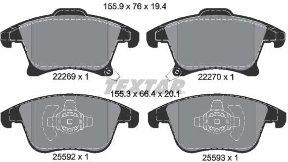 Brake Pad Set, disc brake Q+ 2226901