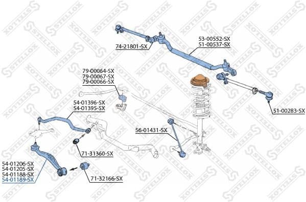 Control/Trailing Arm, wheel suspension 54-01189-SX - image 2