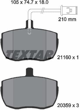 Brake Pad Set, disc brake 2116002