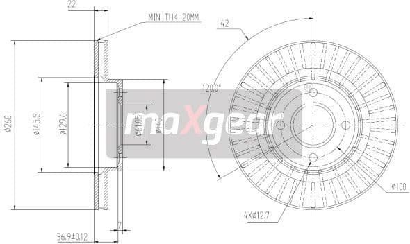 Brake Disc 19-3218 - image 2
