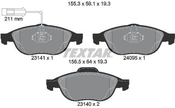 Brake Pad Set, disc brake Q+ 2314101