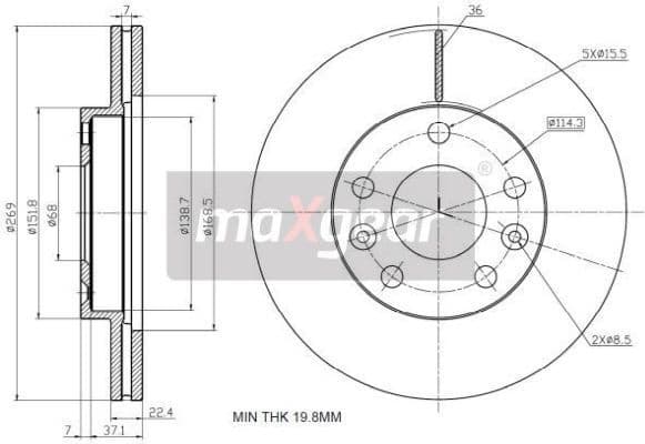 Brake Disc 19-2236 - image 2