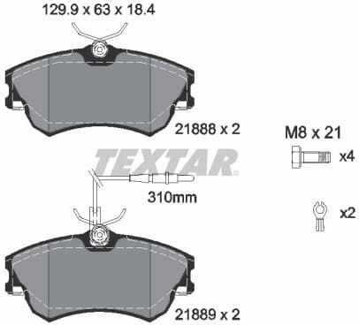 Brake Pad Set, disc brake 2188801