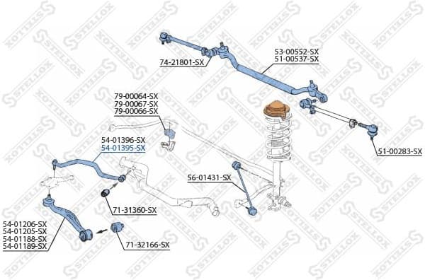 Control/Trailing Arm, wheel suspension 54-01395-SX