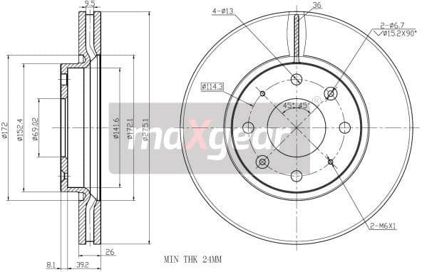 Brake Disc 19-2475 - image 2