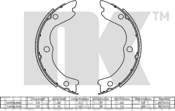 Brake Shoe Set, parking brake 2722719 - image 2