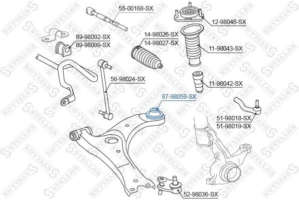 Mounting, control/trailing arm 87-98059-SX - image 2
