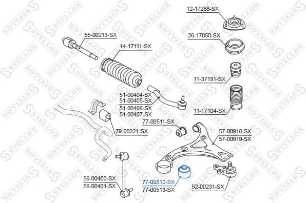 Mounting, control/trailing arm 77-00512-SX