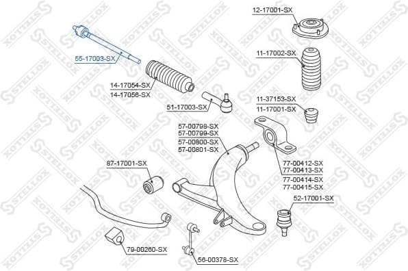 Inner Tie Rod 55-17003-SX - image 2