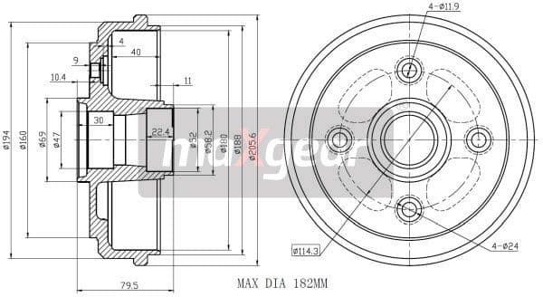 Brake Drum 19-1041 - image 2