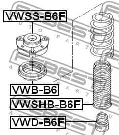 Rolling Bearing, suspension strut support mount VWB-B6 - image 2