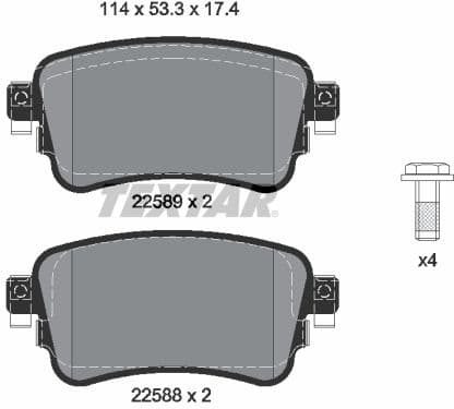 Brake Pad Set, disc brake 2258801