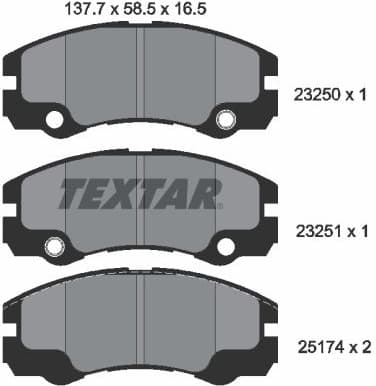 Brake Pad Set, disc brake 2325001