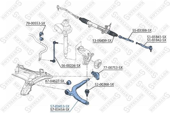 Control/Trailing Arm, wheel suspension 57-03453-SX - image 2