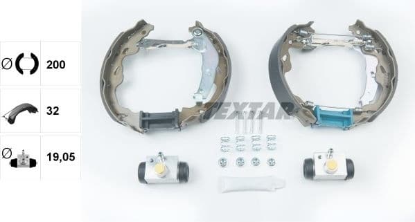 Brake Shoe Set Shoe Kit Pro 84064500