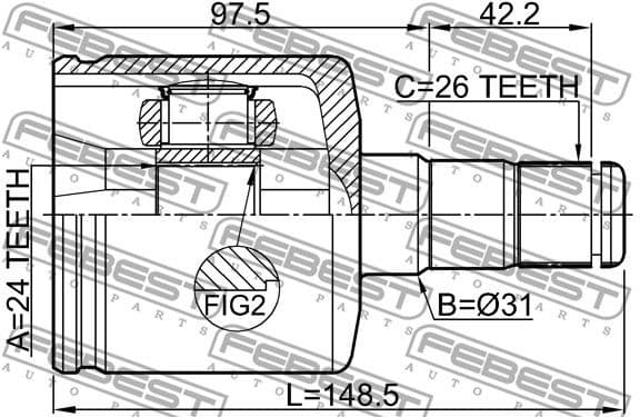 Joint Kit, drive shaft 2711-S80ATLH - image 2