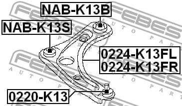 Mounting, control/trailing arm NAB-K13S - image 2