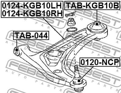 Control/Trailing Arm, wheel suspension 0124-KGB10LH - image 2