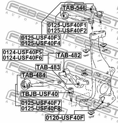 Control/Trailing Arm, wheel suspension 0125-USF40F4 - image 2