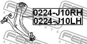Control/Trailing Arm, wheel suspension 0224-J10LH